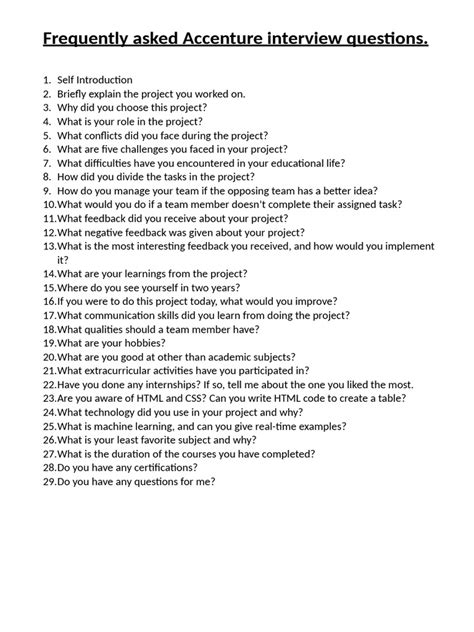 Accenture Most Asked Interview Questions Accenture Interview — Island Bard