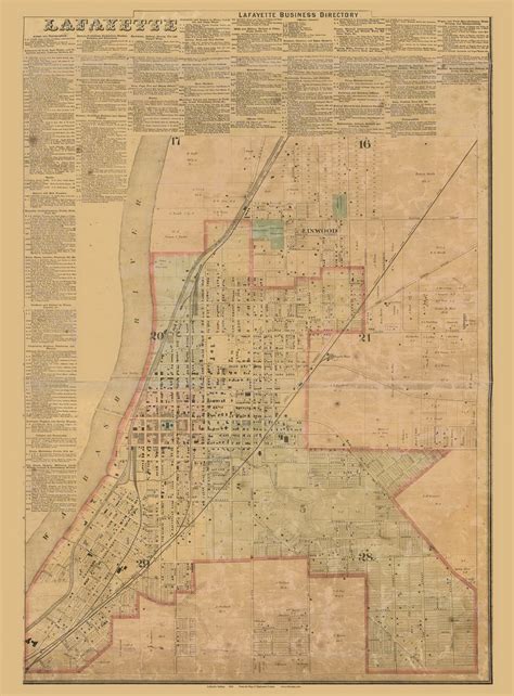 Lafayette Village, Fairfield, Indiana 1866 Old Town Map Custom Print Tippecanoe Co. - OLD MAPS