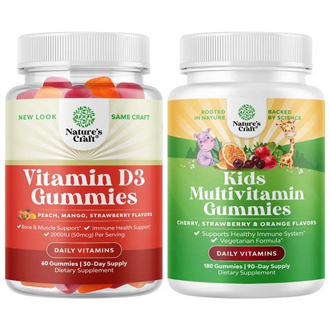 Bundle of Vitamin D3 Immune Support Gummies and Plant Based Kids ...