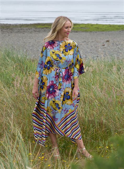 Eden Sky Belted Kaftan - Caroline Duffy Designs