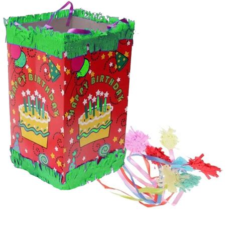 PINATA "HAPPY BIRTHDAY" 17 x 17 x 30 cm