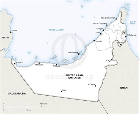 🇦🇪 Vector Map of United Arab Emirates political | One Stop Map