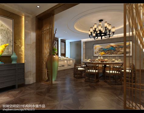 30万元餐饮空间200平米装修案例_效果图 - 单位接待餐厅 - 设计本