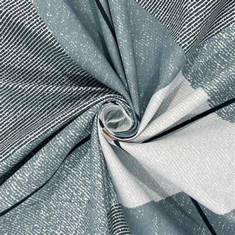 Geometric Teal Grey 200 TC Double Queen Bedsheet With 2 Pillow Covers ...