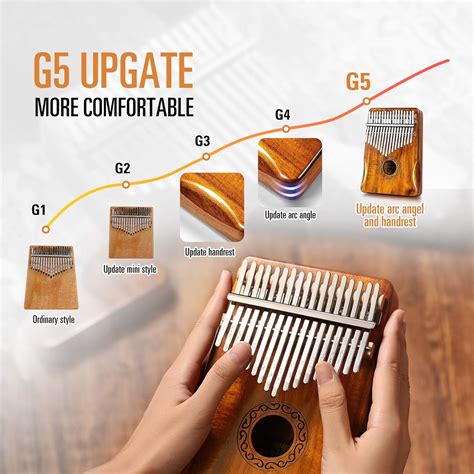 MIFOGE Kalimba Thumb Piano 17 Keys with Koa Acacia India | Ubuy