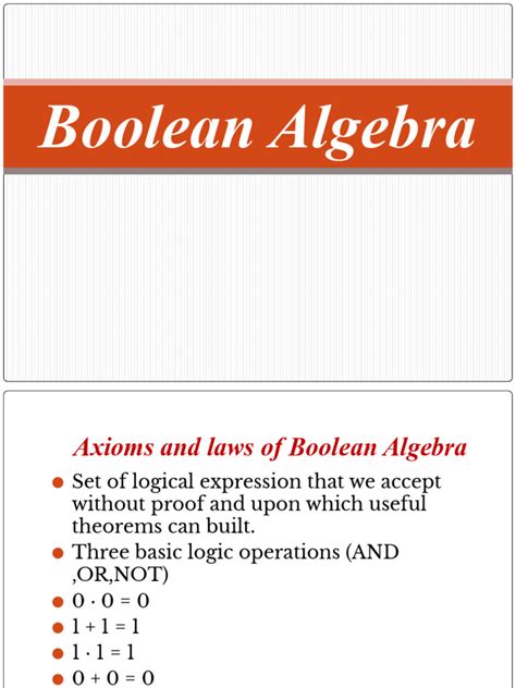 Unit 1_ Boolean Algebra | PDF