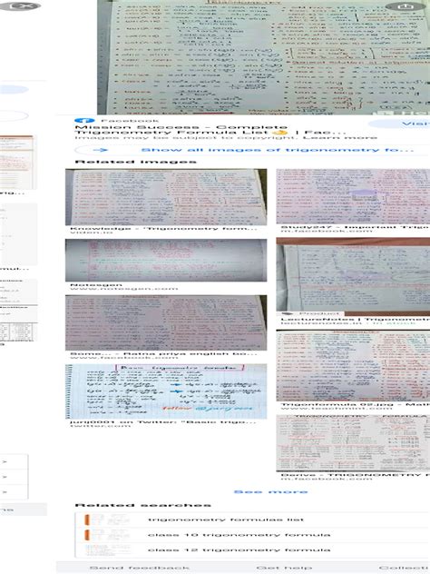 Image result for Trigonometry Formulas PDF