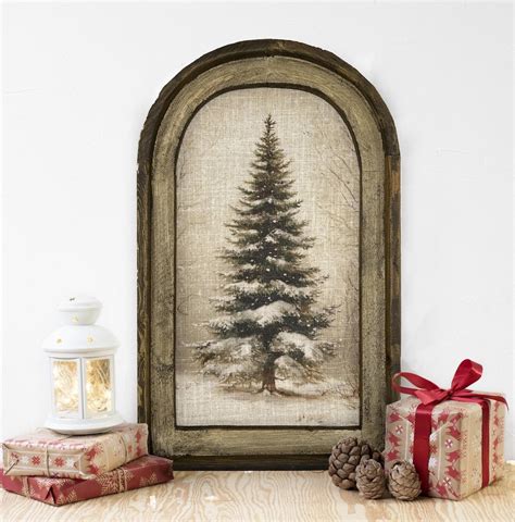 Framed Christmas Tree Wall Art | 14" X 22" | Farmhouse Christmas Wall ...