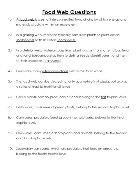 Image result for Food Web Questions