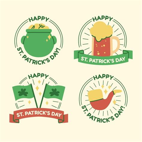 Creative st. patrick's day label pack | Free Vector