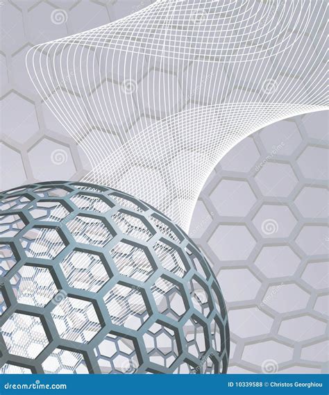 Abstract Background with Buckyball Stock Vector - Illustration of elements, lines: 10339588