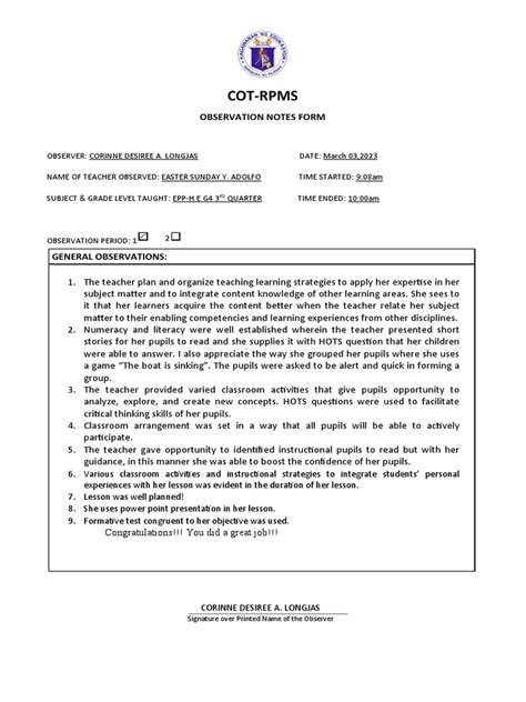 Image result for Classroom Observation Notes