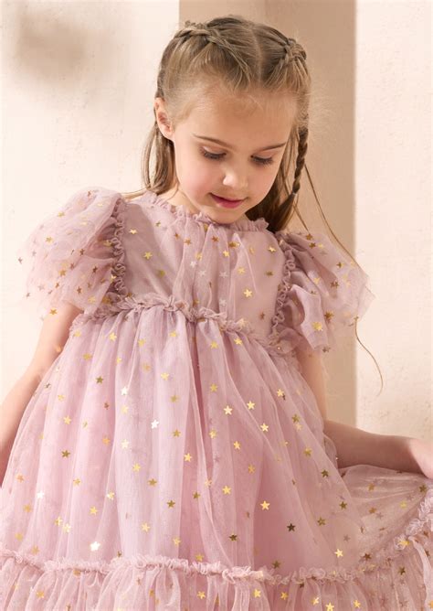 Angel & Rocket Girls Printed Pink Dresses