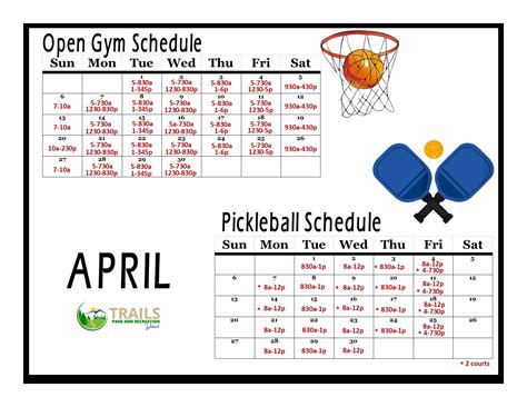 Trails Schedule | Open Gym, Family Swim Time, Special Events ...
