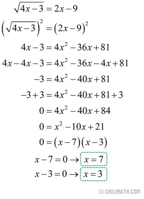 Image result for Examples of Radical Equation Problems