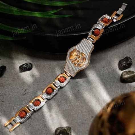 Gold Plated Ganesh Ji Duotone Rudraksha Bracelet – astronext.ai