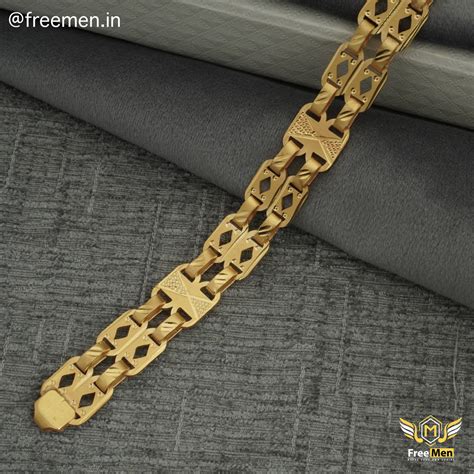 Freeman Laser Cut Nawabi Gold Rhodium Bracelet for Men - FMGB04 – Freemen®