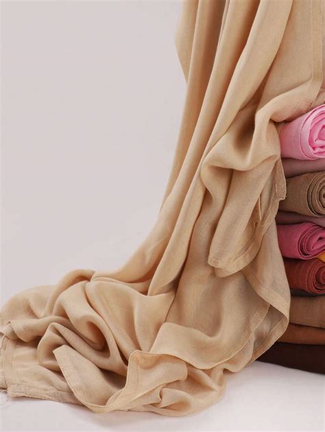 1pc 180*85cm Women's Solid Color Breathable Soft Modal Hijabs Scarf For ...