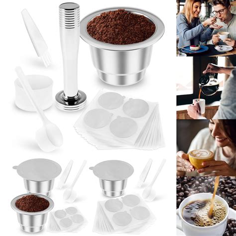 Lieonvis Reusable Espresso Capsules Stainless Steel Refillable Coffee ...