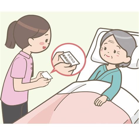 訪問看護師が利用者に名刺を渡して挨拶をするイラスト🎨【フリー素材】｜看護roo![カンゴルー]