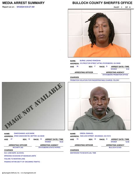 09/05/2024 Booking Report for Bulloch County - AllOnGeorgia
