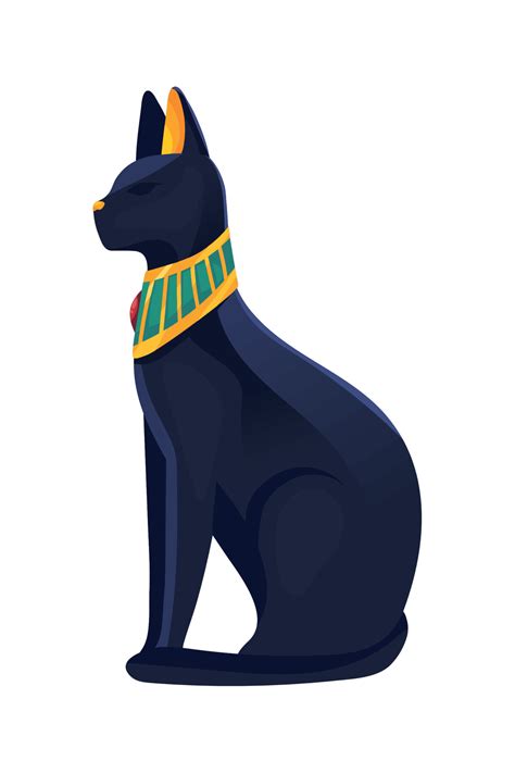 egyptian black cat statue 10818020 Vector Art at Vecteezy