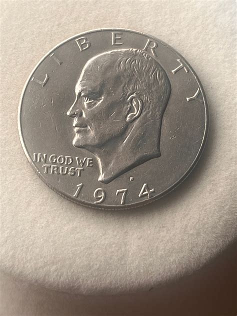 1974 Eisenhower One Dollar D Mint Mark US Coin Old Vintage United ...