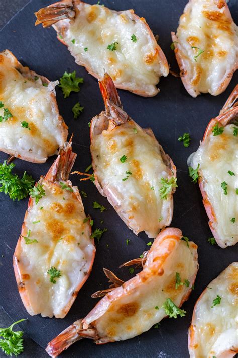 Cheesy Baked Tiger Shrimp Recipe - Momsdish