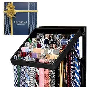 The TieMaster (Black), Elegant Tie & Scarf Organizer. Hold up to 60 ...