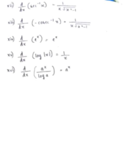 Image result for Basic Differentiation Formulas