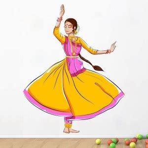 WALLPIK 85 cm Bharatanatyam - Indian - Classical - Dancer - Colorful ...