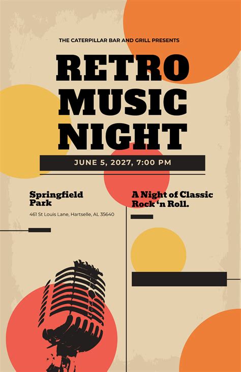 Free Vintage Concert Poster Template to Edit Online