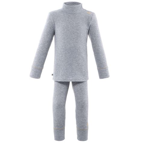 Kids' Base Layer Bottoms - BB Grey - Silver grey, Sunset yellow - Wedze ...