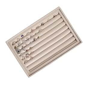 La Trove Ring Tray Organizer for Drawer | Velvet Jewelry Display Holder ...