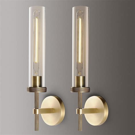 ZHTIECHUI Brass Knurled Wall Sconce 20", Bathroom Wall Sconce Set of ...