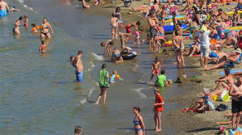 People bathing on the beach of Collioure. France - Europe 1290251 Stock ...