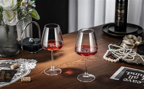 Buy BINZO Glass Red White Wine Glasses, Set of 6, 540 ml, Crystal ...