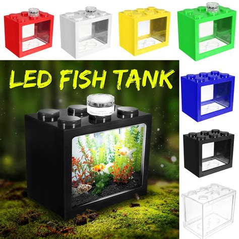 LED Light Desktop Mini Fish Tank 的图像结果