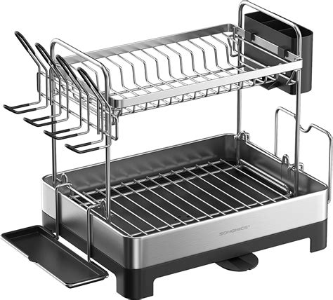 CRAYMART 2 Tier Dish Rank Drainer, Kitchen Sink Plate Drying rack ...