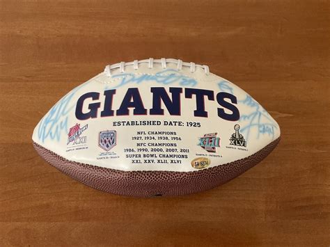 2011 New York Giants Team Signed Football Authenticity From Stadium ...