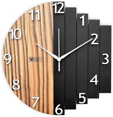 Buy MODERN BOIS ART Antique Geometric Design Handmade Wood Analog Wall ...