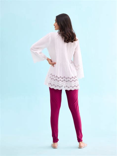 Dark Rose Nylon Stretch Shimmer Churidar – Go Colors India