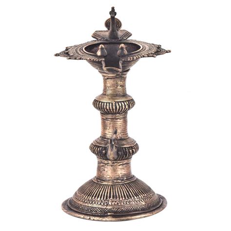 Traditional Brass Oil lamp Peacock Deepak Diya Stand Showpiece