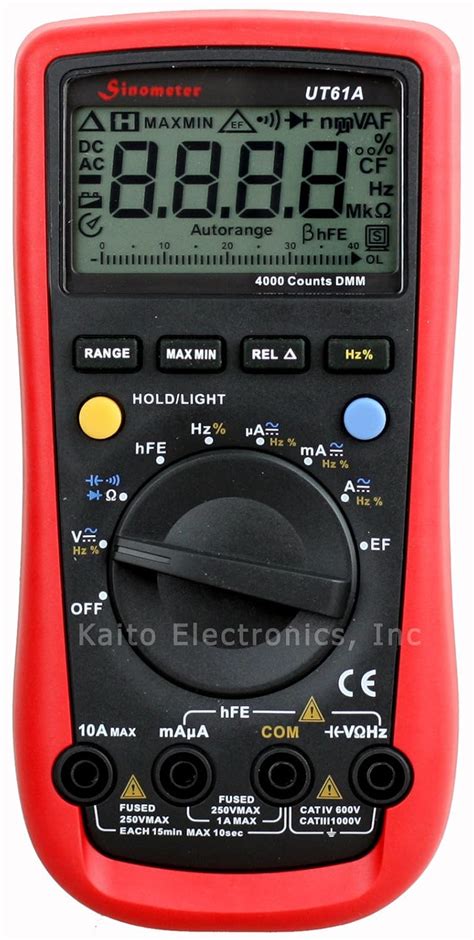 Uni-Td Sinometer UT61A Auto-ranging ACDC Digital Multimeter with Non ...