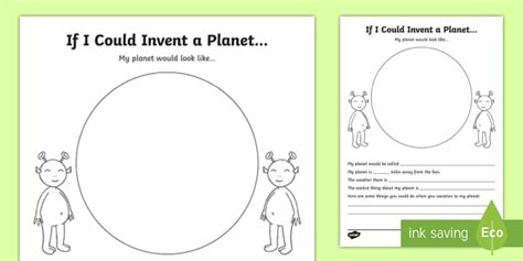 If I Could Invent a Planet Worksheet / Worksheet - Twinkl