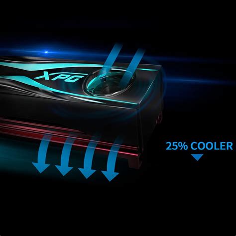 XPG Storm RGB LED Cooling Heatsink for M.2 2280 SSD 16500 RPM Fan Black