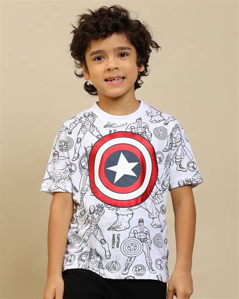 Captain America Printed Regular Fit Tshirt For Boys – Kidsville