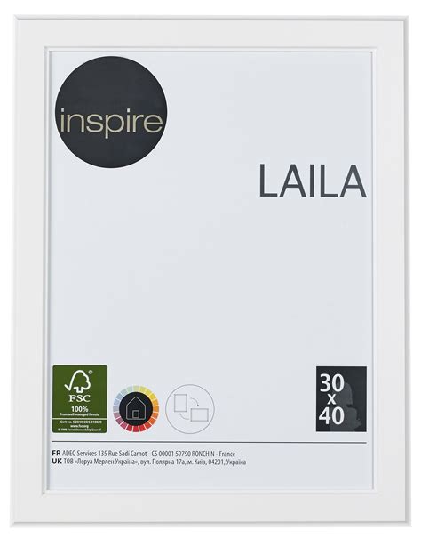 Ramka na zdjęcia Laila 30 x 40 cm biała MDF Inspire - Leroy Merlin