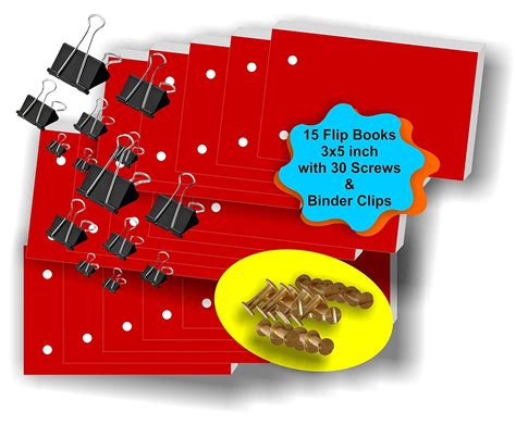 IMPRINT 3x5 Inch Blank Flip Book Kit with Binding Screws and Mix Binder ...
