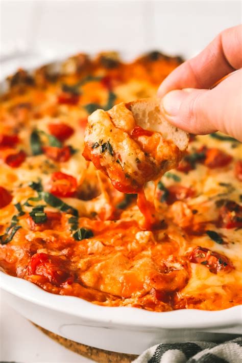 Easy Cheesy Baked Pizza Dip (game day appetizer!) - Cooking in my Genes